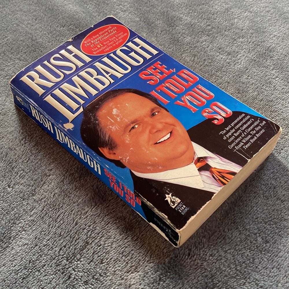 Rush Limbaugh "See, I Told You So" - Book, Used